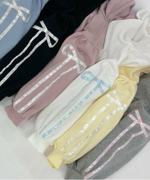 Lycee mine / リセマイン パーカー | 【セットアップ可】【毛玉バイバイ裏毛】リボンラインフルジップパーカ | 詳細17