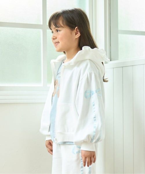 Lycee mine / リセマイン パーカー | 【セットアップ可】【毛玉バイバイ裏毛】リボンラインフルジップパーカ（オフ ホワイト）