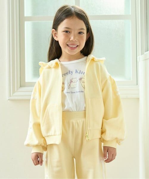 Lycee mine / リセマイン パーカー | 【セットアップ可】【毛玉バイバイ裏毛】リボンラインフルジップパーカ（クリーム）