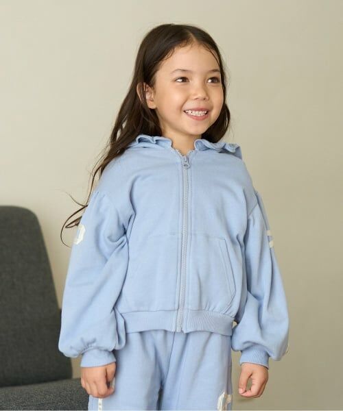 Lycee mine / リセマイン パーカー | 【セットアップ可】【毛玉バイバイ裏毛】リボンラインフルジップパーカ（ブルー グレー）