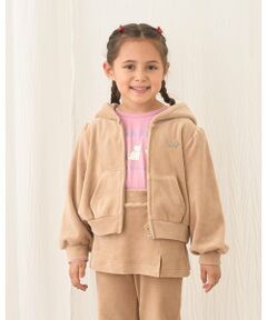 Lycee mine / リセマイン パーカー | 【もっちりベロア】【セットアップ可】ギャザースリーブジップパーカ