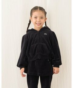 Lycee mine / リセマイン パーカー | 【もっちりベロア】【セットアップ可】ギャザースリーブジップパーカ