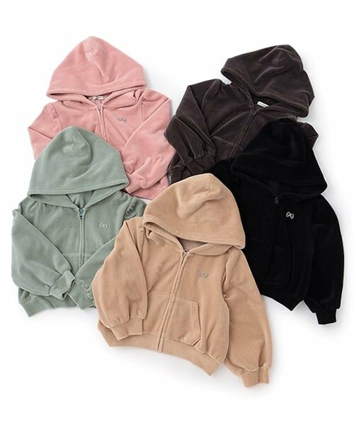 Lycee mine / リセマイン パーカー | 【もっちりベロア】【セットアップ可】ギャザースリーブジップパーカ | 詳細12