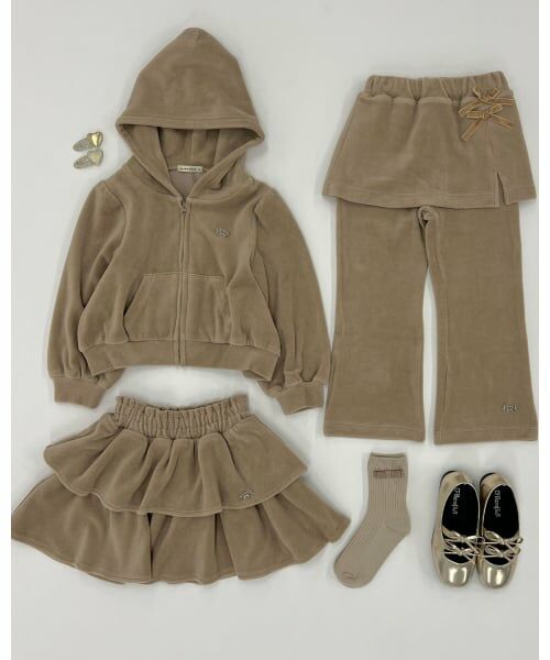 Lycee mine / リセマイン パーカー | 【もっちりベロア】【セットアップ可】ギャザースリーブジップパーカ | 詳細14