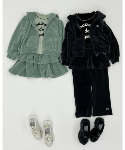 Lycee mine / リセマイン パーカー | 【もっちりベロア】【セットアップ可】ギャザースリーブジップパーカ | 詳細16