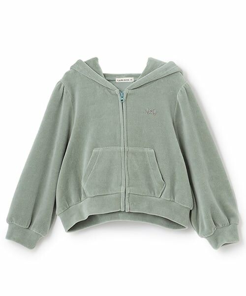 Lycee mine / リセマイン パーカー | 【もっちりベロア】【セットアップ可】ギャザースリーブジップパーカ | 詳細2