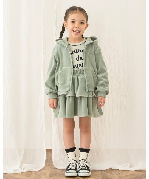 Lycee mine / リセマイン パーカー | 【もっちりベロア】【セットアップ可】ギャザースリーブジップパーカ | 詳細27