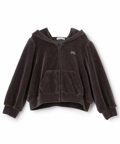 Lycee mine / リセマイン パーカー | 【もっちりベロア】【セットアップ可】ギャザースリーブジップパーカ | 詳細4