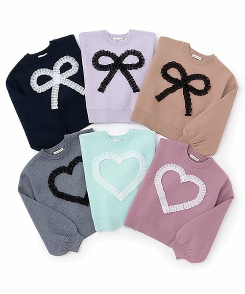 Lycee mine / リセマイン ニット・セーター | 【マシュマロみたいな着心地】【マシンウォッシャブル】ハート・リボンアソートモチーフセーター | 詳細14