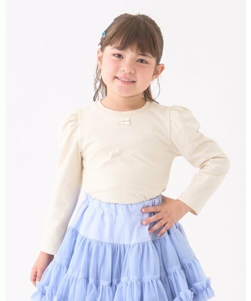 Lycee mine / リセマイン Tシャツ | 【Lycee mine バレエシリーズ】パワーショルダーリボン付きトップス（クリーム）