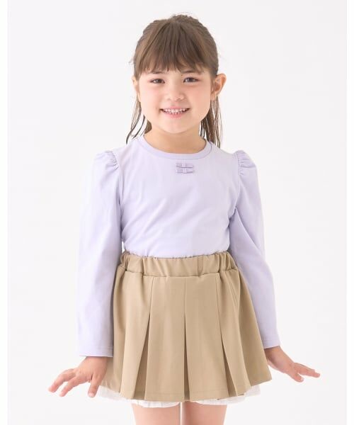 Lycee mine / リセマイン Tシャツ | 【Lycee mine バレエシリーズ】パワーショルダーリボン付きトップス（ラベンダー）