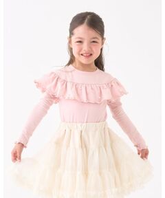 Lycee mine / リセマイン Tシャツ | 【Lycee mine バレエシリーズ】ラウンドフリルパール付きトップス