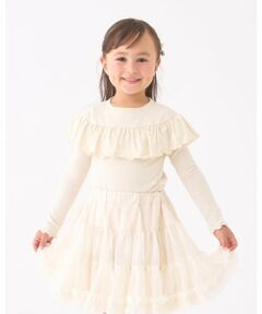 Lycee mine / リセマイン Tシャツ | 【Lycee mine バレエシリーズ】ラウンドフリルパール付きトップス