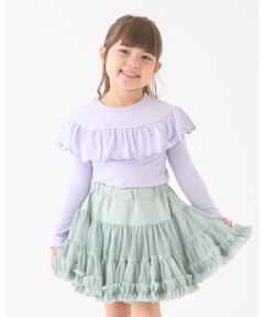 Lycee mine / リセマイン Tシャツ | 【Lycee mine バレエシリーズ】ラウンドフリルパール付きトップス