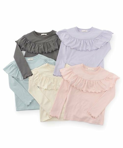 Lycee mine / リセマイン Tシャツ | 【Lycee mine バレエシリーズ】ラウンドフリルパール付きトップス | 詳細10