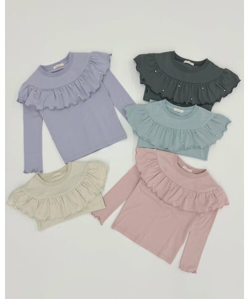 Lycee mine / リセマイン Tシャツ | 【Lycee mine バレエシリーズ】ラウンドフリルパール付きトップス | 詳細11