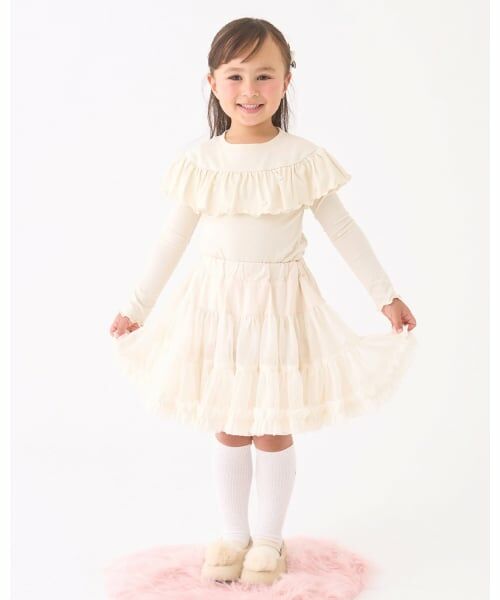 Lycee mine / リセマイン Tシャツ | 【Lycee mine バレエシリーズ】ラウンドフリルパール付きトップス | 詳細20