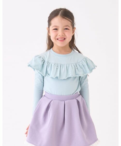 Lycee mine / リセマイン Tシャツ | 【Lycee mine バレエシリーズ】ラウンドフリルパール付きトップス（ミント）