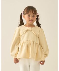 Lycee mine / リセマイン スウェット | 【Lycee mine バレエシリーズ】リボンカラーペプラムトップス