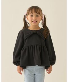 Lycee mine / リセマイン スウェット | 【Lycee mine バレエシリーズ】リボンカラーペプラムトップス