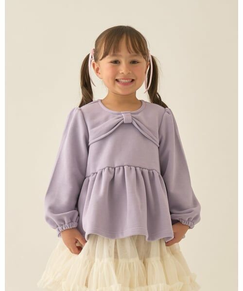 Lycee mine / リセマイン スウェット | 【Lycee mine バレエシリーズ】リボンカラーペプラムトップス（バイオレット）
