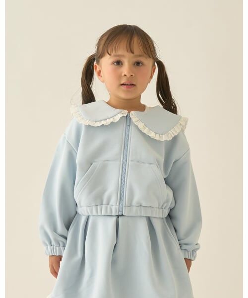 Lycee mine / リセマイン スウェット | 【Lycee mine バレエシリーズ】【セットアップ可】セーラーカラーフルジップスウェット（ライト ブルー）
