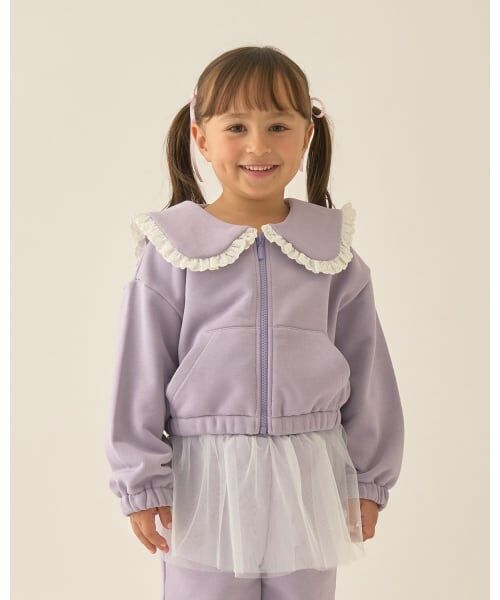 Lycee mine / リセマイン スウェット | 【Lycee mine バレエシリーズ】【セットアップ可】セーラーカラーフルジップスウェット（バイオレット）