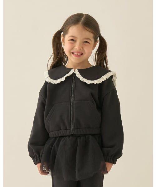 Lycee mine / リセマイン スウェット | 【Lycee mine バレエシリーズ】【セットアップ可】セーラーカラーフルジップスウェット（黒）