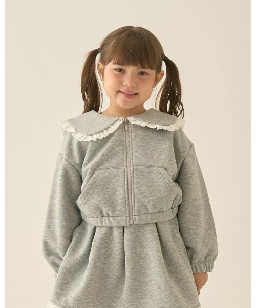 Lycee mine / リセマイン スウェット | 【Lycee mine バレエシリーズ】【セットアップ可】セーラーカラーフルジップスウェット（トップ グレー）