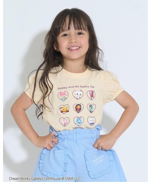 Lycee mine / リセマイン Tシャツ | 【ギャビーズドールハウス】【ソフトコットン】パフスリーブプリントTシャツ（クリーム）