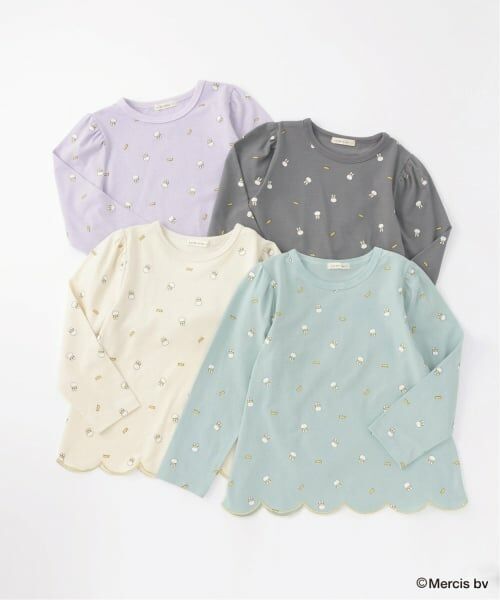 Lycee mine / リセマイン Tシャツ | 【Miffy】総柄裾スカラップAラインTシャツ | 詳細1