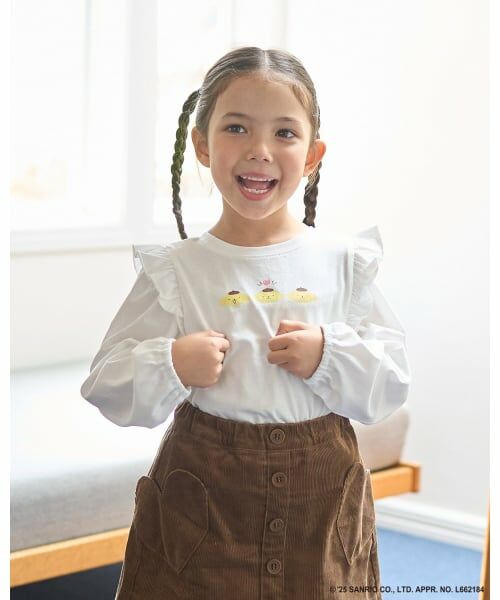 Lycee mine / リセマイン Tシャツ | 【大人気カラー再入荷】【サンリオキャラクターズ】【どちらが前でもOK】【ソフトコットン】肩フリルAラインTシャツ | 詳細14