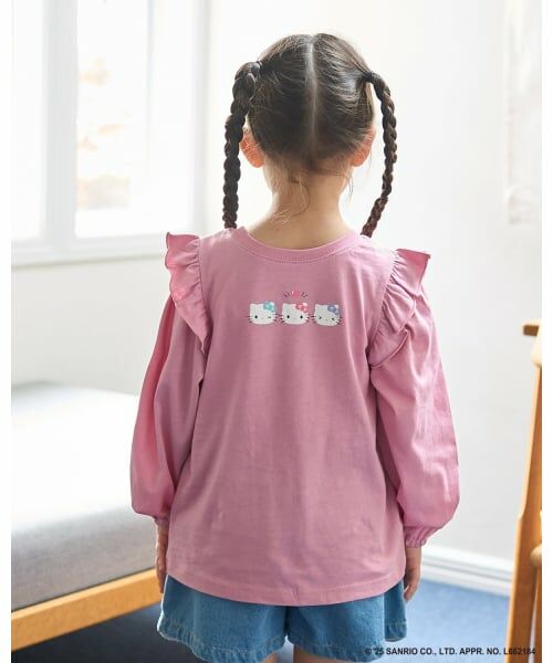Lycee mine / リセマイン Tシャツ | 【大人気カラー再入荷】【サンリオキャラクターズ】【どちらが前でもOK】【ソフトコットン】肩フリルAラインTシャツ | 詳細17