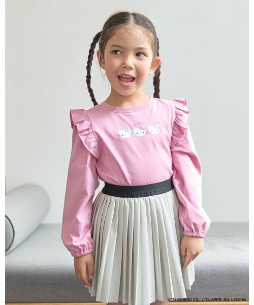 Lycee mine / リセマイン Tシャツ | 【大人気カラー再入荷】【サンリオキャラクターズ】【どちらが前でもOK】【ソフトコットン】肩フリルAラインTシャツ | 詳細18