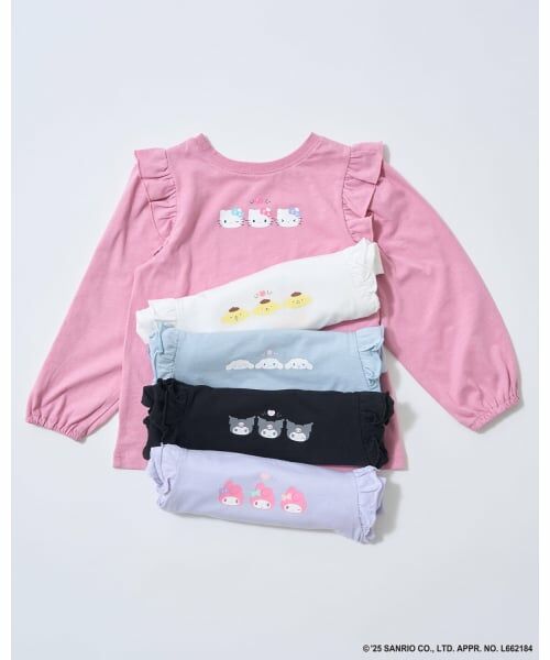 Lycee mine / リセマイン Tシャツ | 【大人気カラー再入荷】【サンリオキャラクターズ】【どちらが前でもOK】【ソフトコットン】肩フリルAラインTシャツ | 詳細2