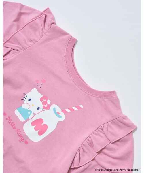 Lycee mine / リセマイン Tシャツ | 【大人気カラー再入荷】【サンリオキャラクターズ】【どちらが前でもOK】【ソフトコットン】肩フリルAラインTシャツ | 詳細3