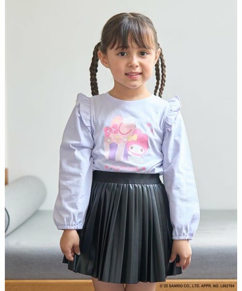 Lycee mine / リセマイン Tシャツ | 【大人気カラー再入荷】【サンリオキャラクターズ】【どちらが前でもOK】【ソフトコットン】肩フリルAラインTシャツ（ラベンダー）