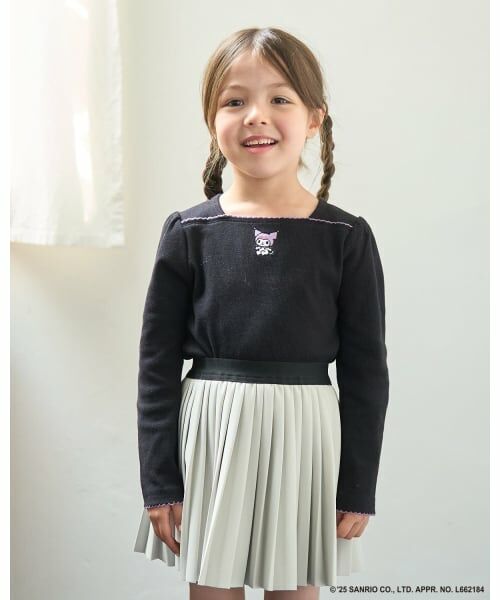Lycee mine / リセマイン Tシャツ | 【サンリオキャラクターズ】ワンポイント刺しゅうトップス（黒）