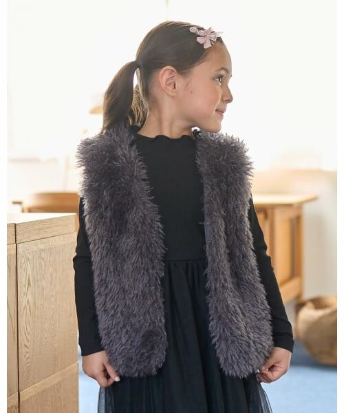 Lycee mine / リセマイン ダウンジャケット・ベスト | 【ふわふわやわらか】ファーベスト（チャコール）