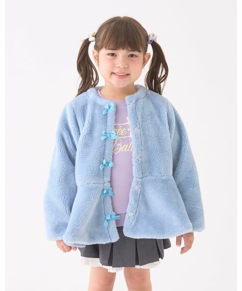 Lycee mine / リセマイン ブルゾン | 【Lycee mine バレエシリーズ】ノーカラーペプラムブルゾン（ブルー グレー）