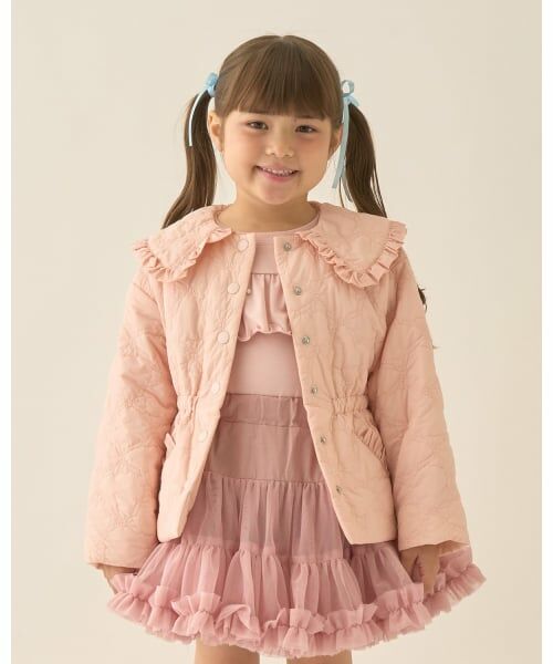 Lycee mine / リセマイン ブルゾン | 【Lycee mine バレエシリーズ】ミドル丈リボンキルティングジャケット（モデレート ピンク）