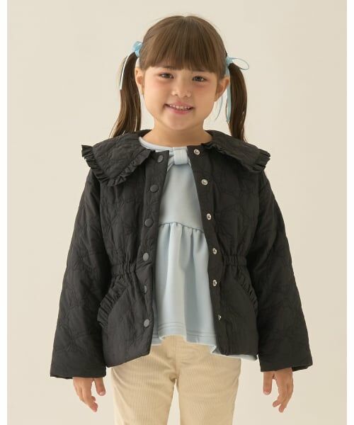 Lycee mine / リセマイン ブルゾン | 【Lycee mine バレエシリーズ】ミドル丈リボンキルティングジャケット（黒）