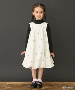 Lycee mine / リセマイン ミニ丈・ひざ丈ワンピース | 【Miffy】刺しゅう総柄バルーンワンピース