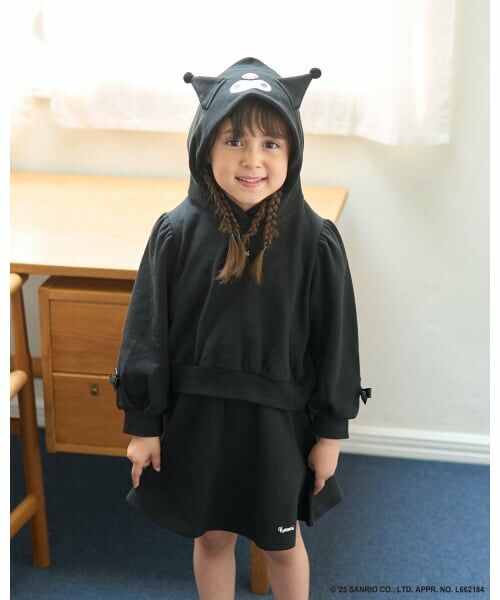 Lycee mine / リセマイン パーカー | 【サンリオキャラクターズ】【毛玉バイバイ裏毛】変身パーカ&フレアスカートセット（黒）