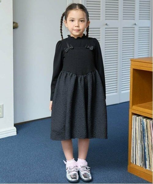 Lycee mine / リセマイン ミニ丈・ひざ丈ワンピース | フライストップス&キャミワンピースセット（黒）