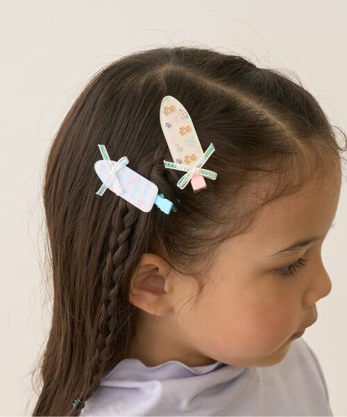 Lycee mine / リセマイン ヘアピン | アソートリボン付きヘアクリップ2Pセット（サックス）