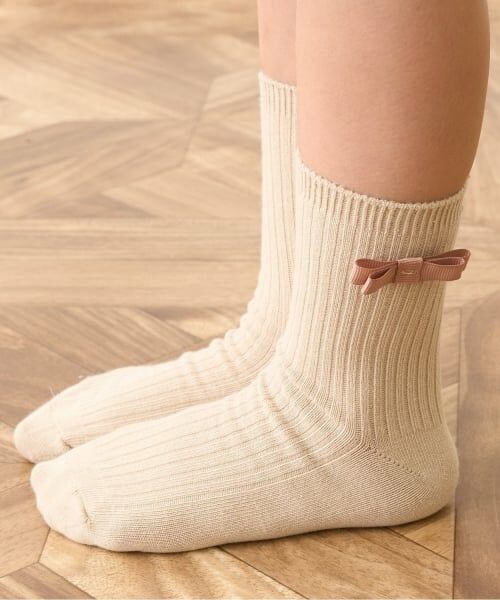 Lycee mine / リセマイン ソックス | リボン付きソックス（ベージュ）