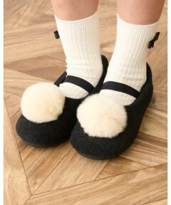 Lycee mine / リセマイン ビジネス・ドレスシューズ | ファー梵天付きバレエシューズ