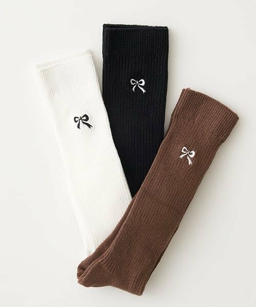 Lycee mine / リセマイン ソックス | 【大好評につき再入荷】【Lycee mine バレエシリーズ】リボン刺しゅうハイソックス | 詳細2
