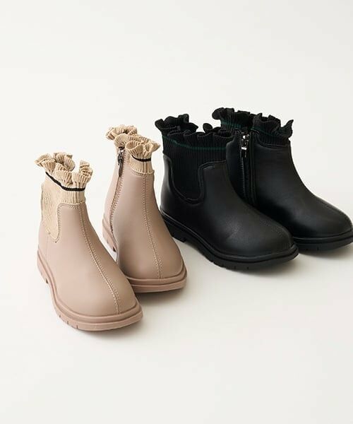 Lycee mine / リセマイン ブーツ（ショート丈） | 【Lycee mine バレエシリーズ】フリルリブサイドゴアブーツ | 詳細1